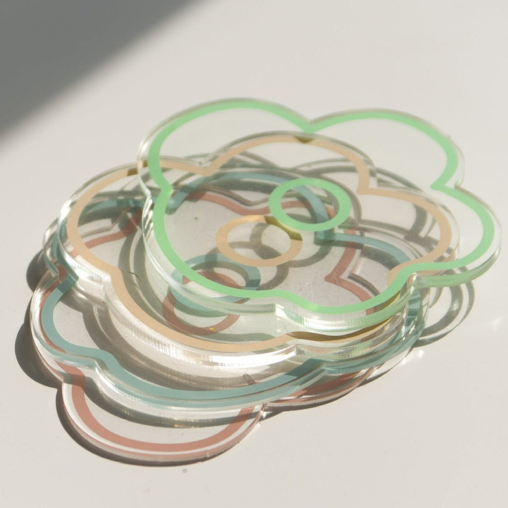 Flower Petal Transparent Acrylic Coaster