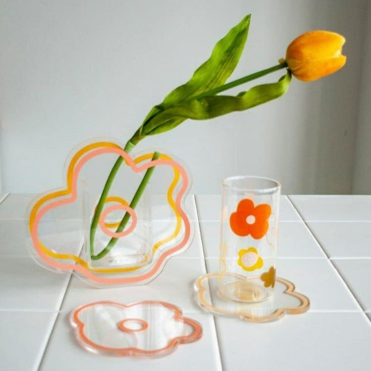 Flower Petal Transparent Acrylic Coaster