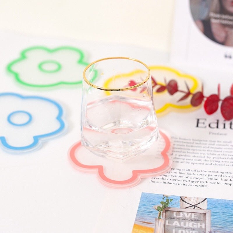 Flower Petal Transparent Acrylic Coaster