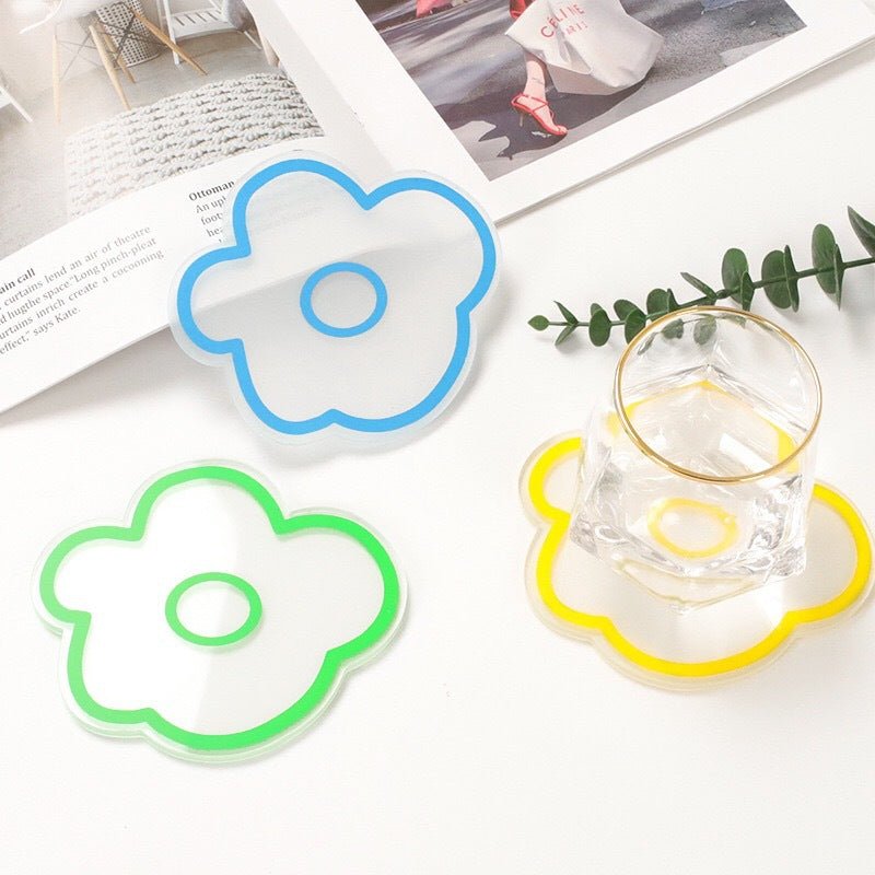 Flower Petal Transparent Acrylic Coaster