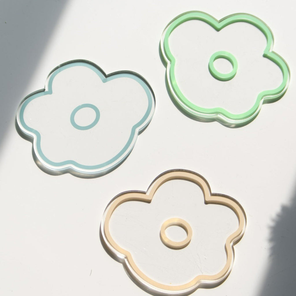 Flower Petal Transparent Acrylic Coaster