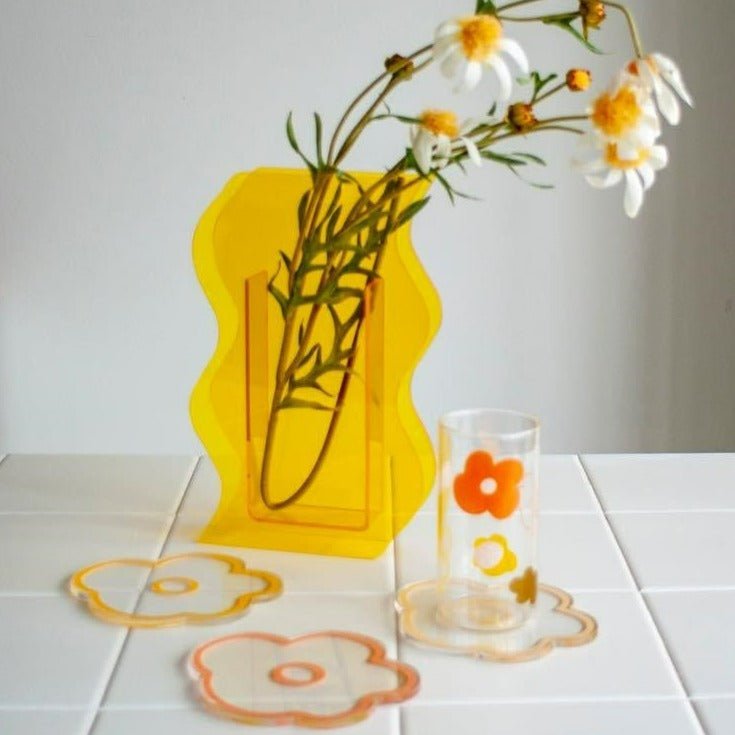 Flower Petal Transparent Acrylic Coaster