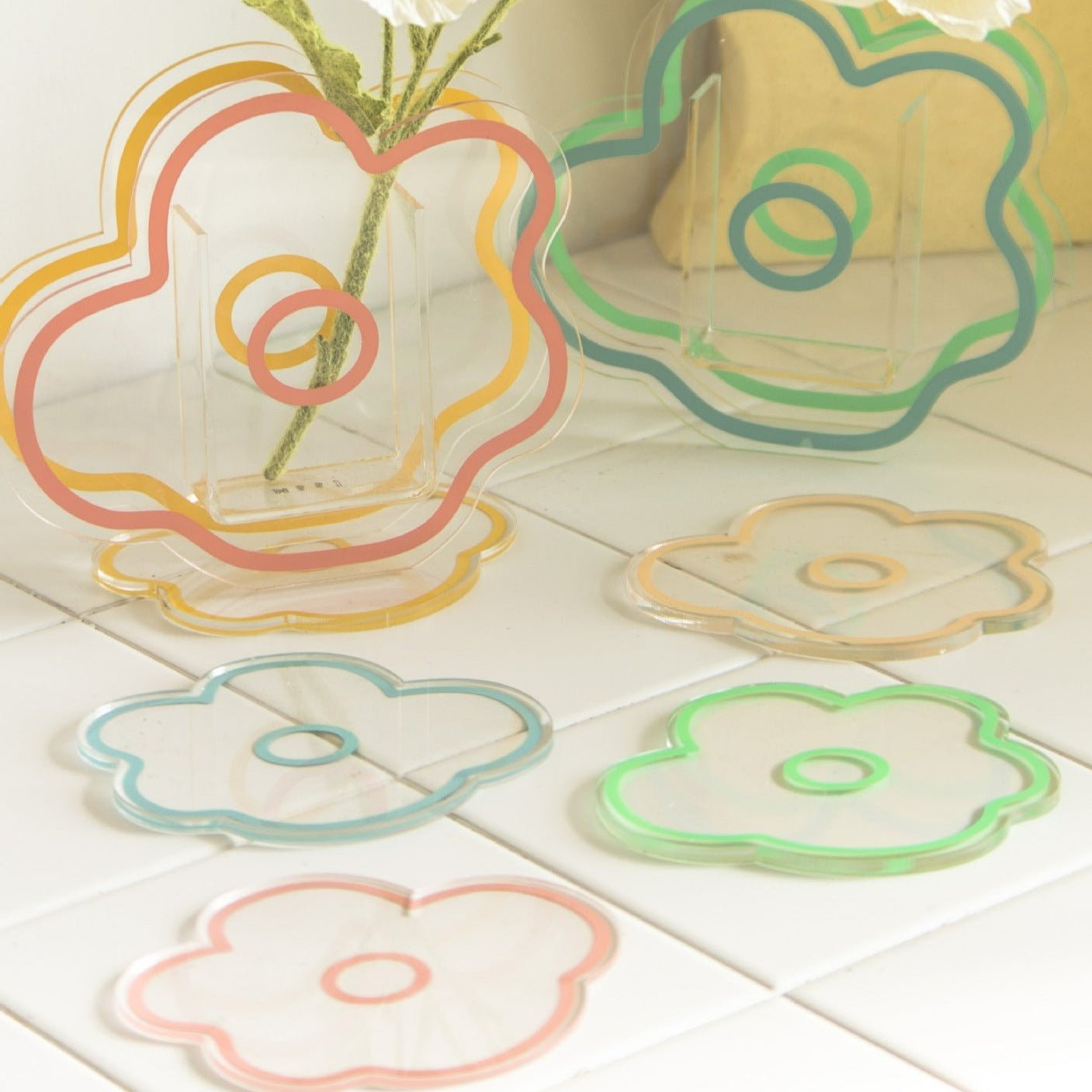 Flower Petal Transparent Acrylic Coaster