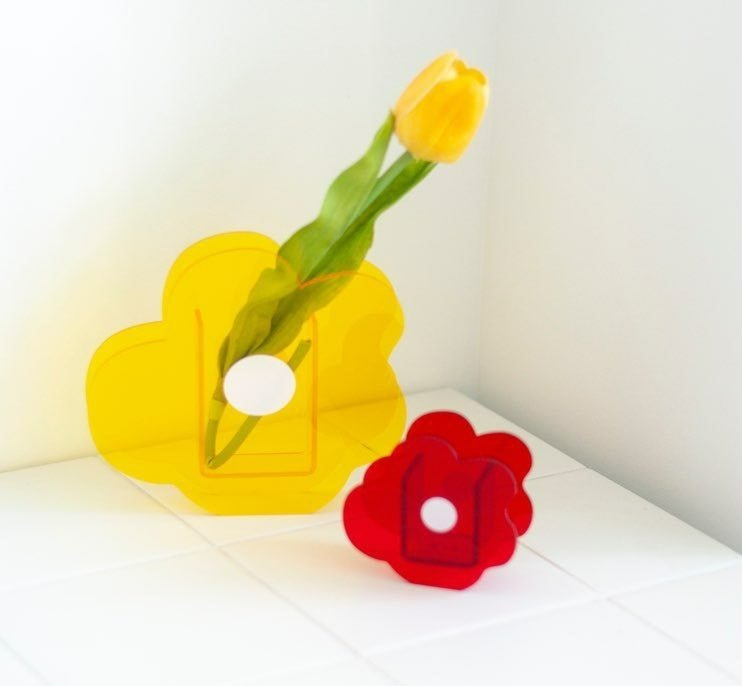 Flower Petal Transparent Acrylic Vase
