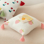 Sweet Fruit Tassel Boucle Cushion