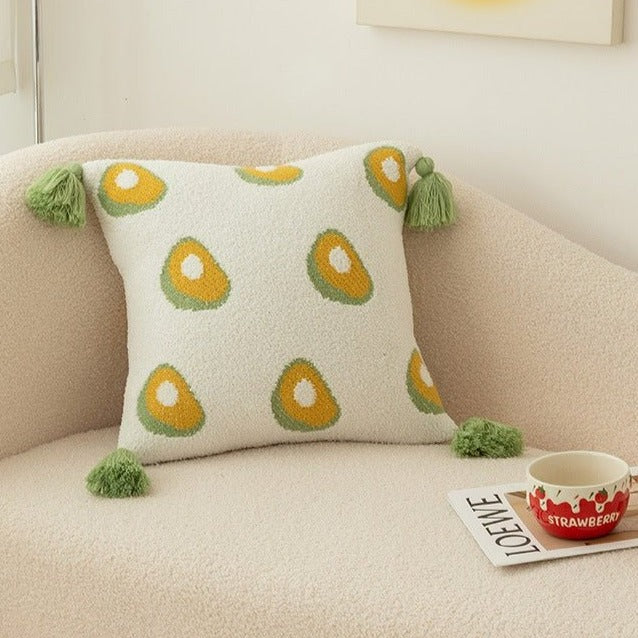 Sweet Fruit Tassel Boucle Cushion