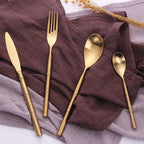 Gold Bamboo Node Stainless Steel Cutlery Set