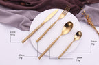 Gold Bamboo Node Stainless Steel Cutlery Set