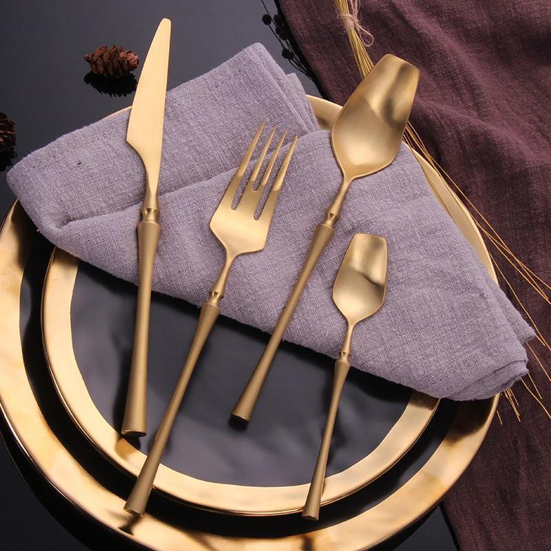 Gold Roman Pillar Cutlery Set