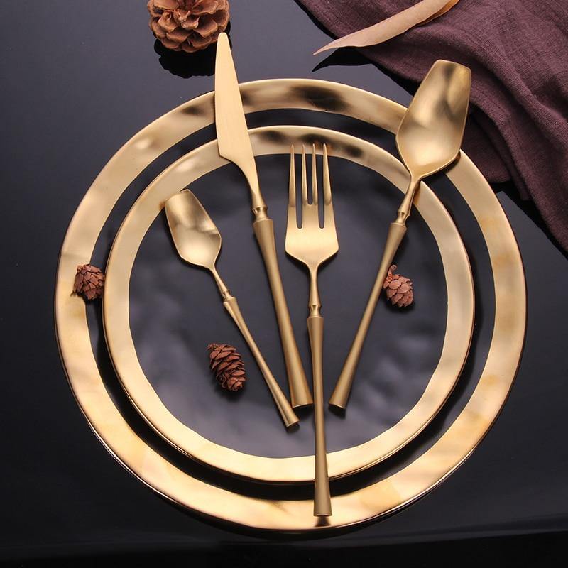 Gold Roman Pillar Cutlery Set