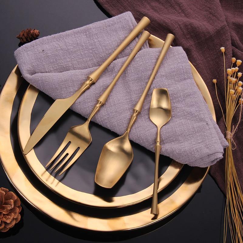Gold Roman Pillar Cutlery Set