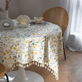 Golden Wattle Tassel Table Cloth