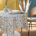 Golden Wattle Tassel Table Cloth
