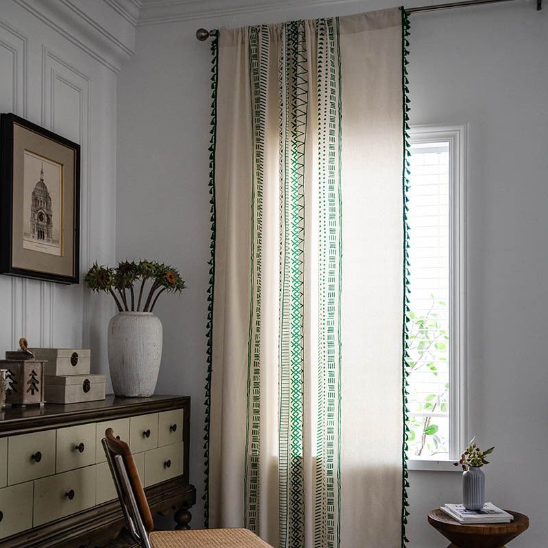 Green Bohemian Land Curtain - FINAL SALE