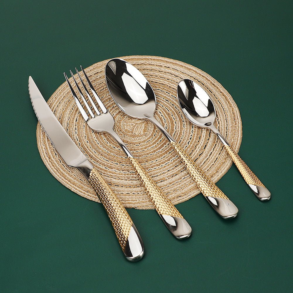 Honeycomb Grooved Stainless Steel Cutlery Set