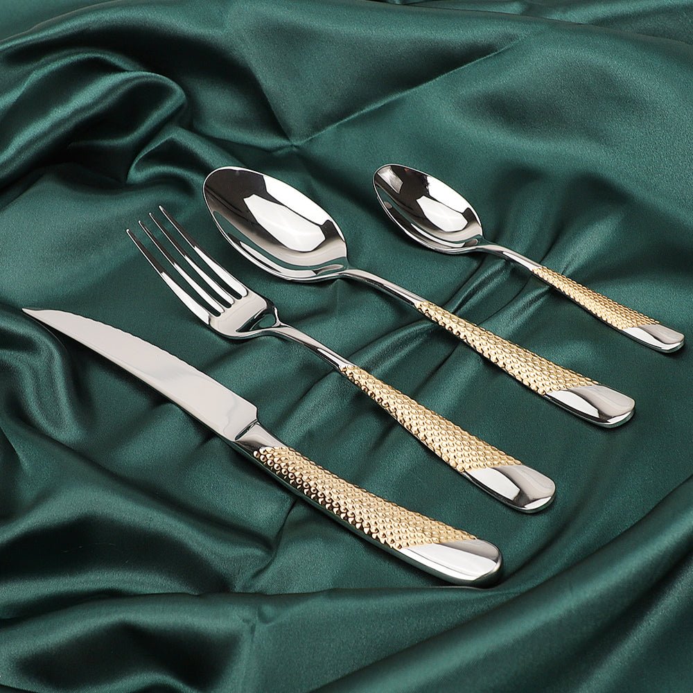 Honeycomb Grooved Stainless Steel Cutlery Set