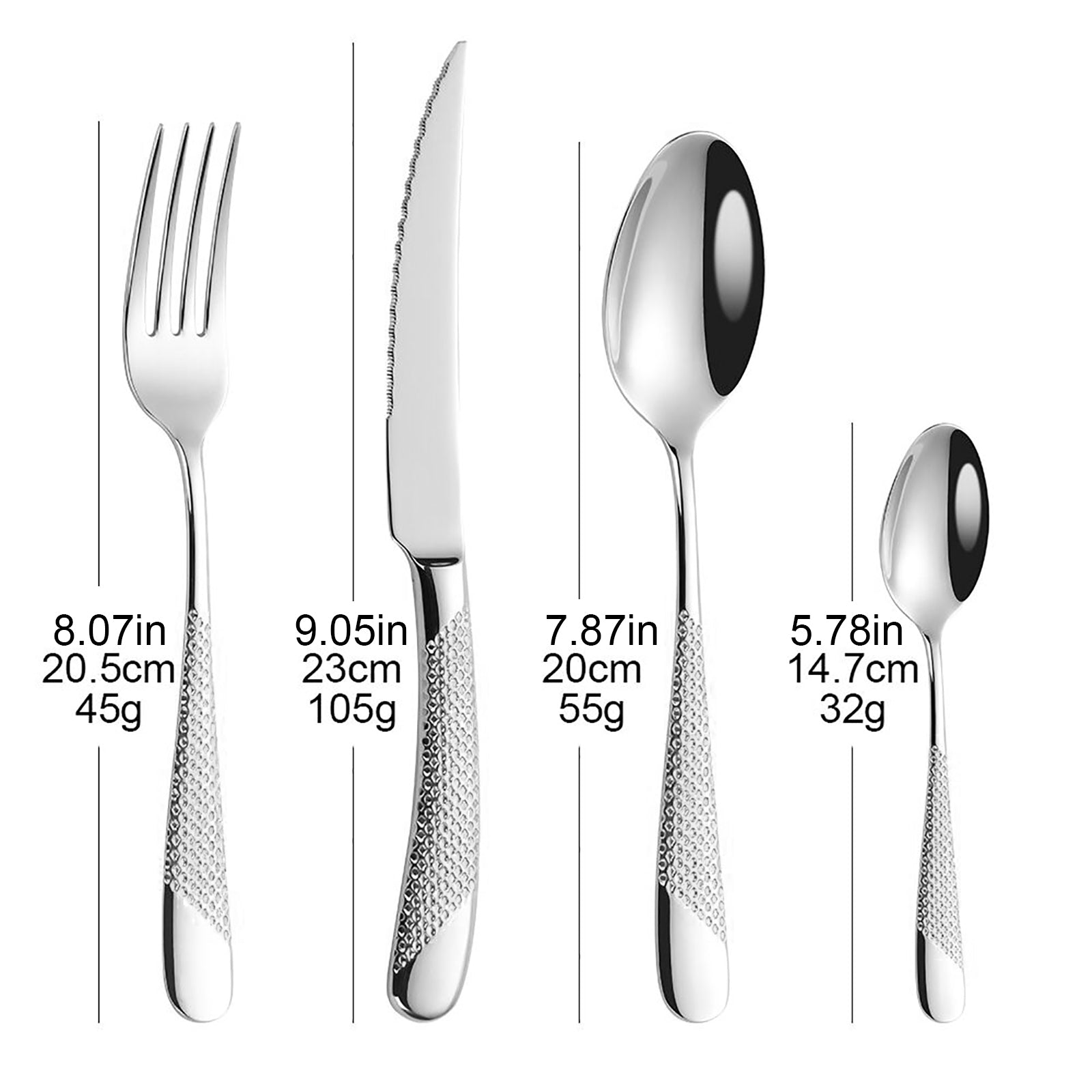 Honeycomb Grooved Stainless Steel Cutlery Set