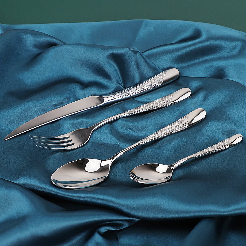 Honeycomb Grooved Stainless Steel Cutlery Set