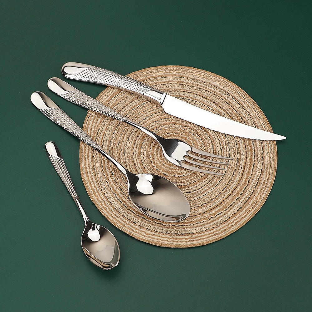Honeycomb Grooved Stainless Steel Cutlery Set