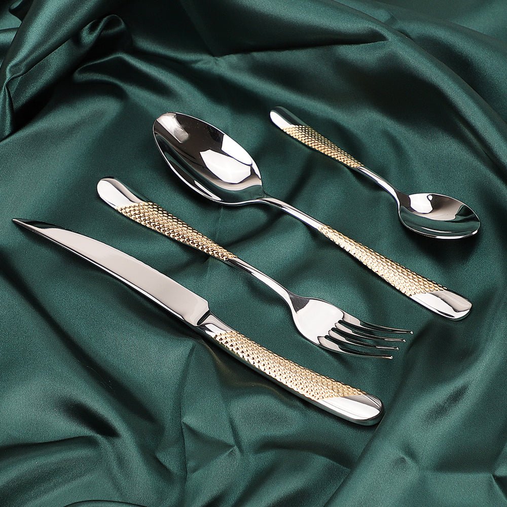 Honeycomb Grooved Stainless Steel Cutlery Set