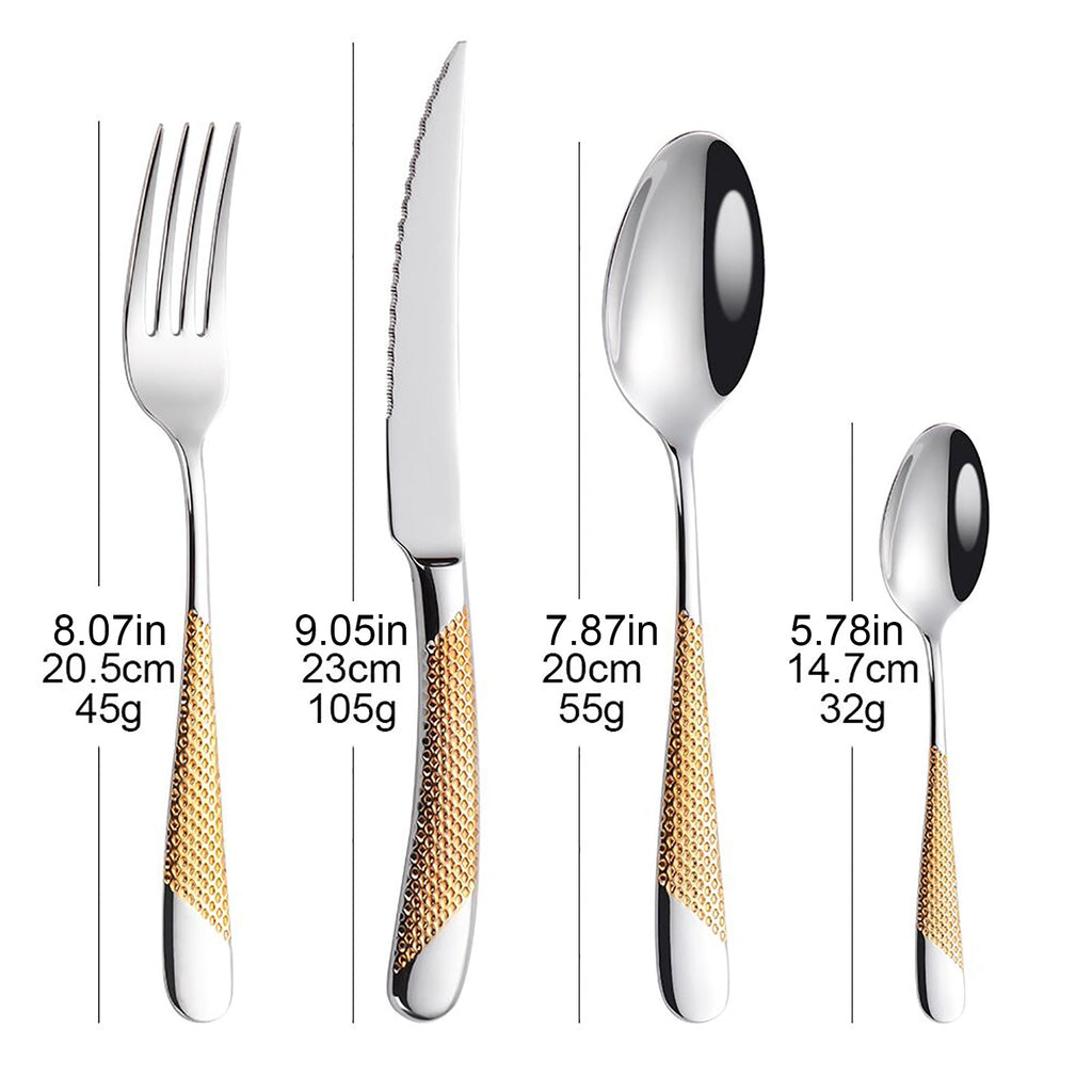 Honeycomb Grooved Stainless Steel Cutlery Set