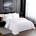 Lola Crisp White Minimalist Cotton Bedding Set