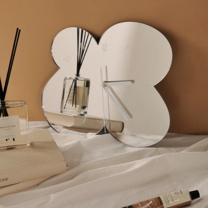 Irregular Flower Acrylic Mirror Clock