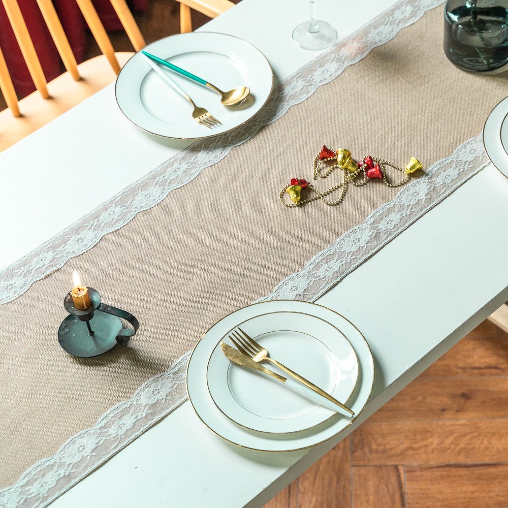 Lovers Linen Lace Table Runner