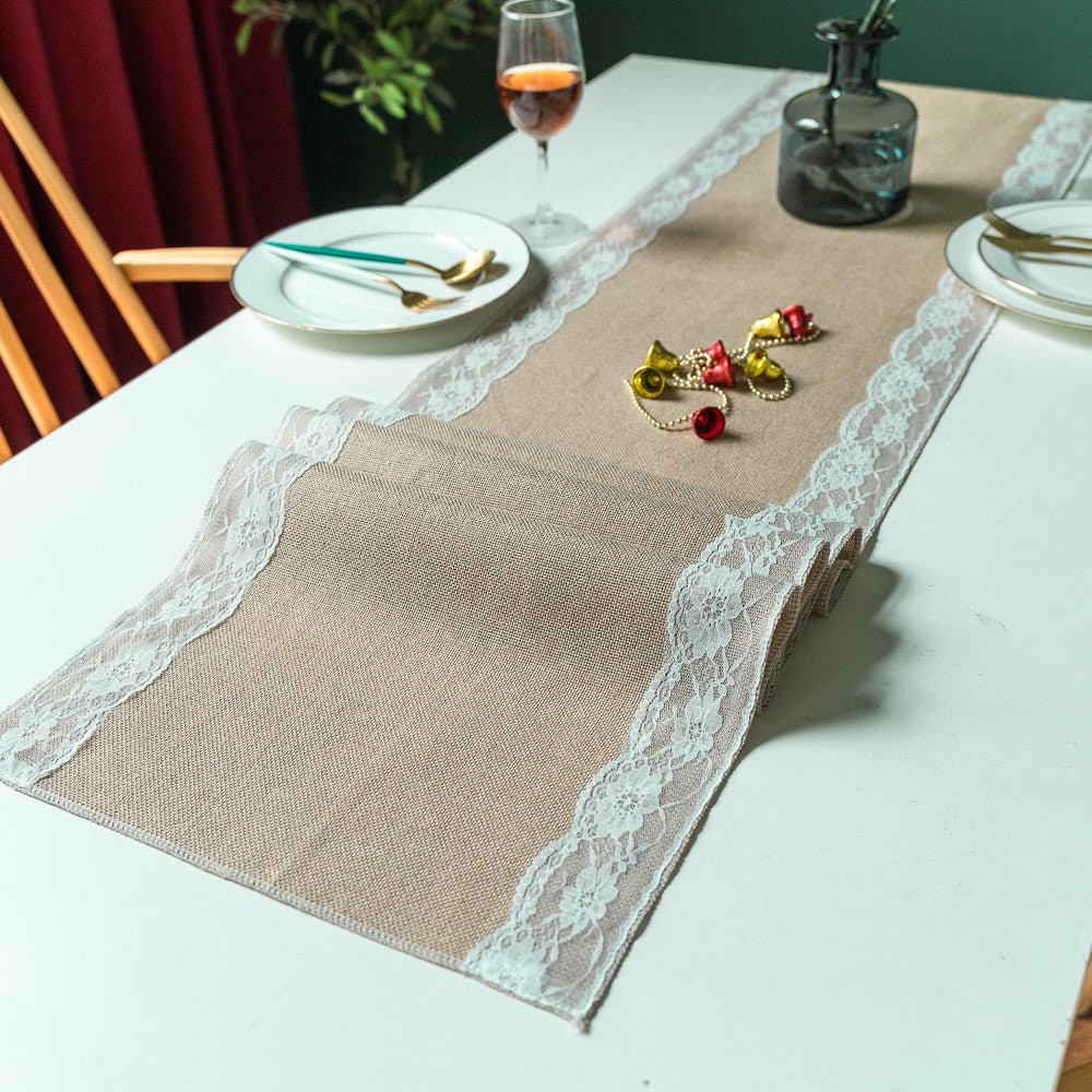 Lovers Linen Lace Table Runner