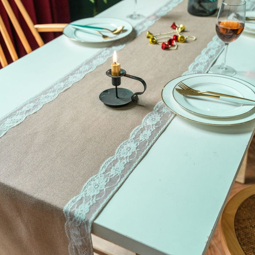 Lovers Linen Lace Table Runner