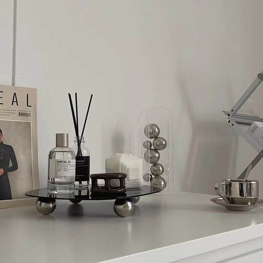 Minimalist Polygon Mirror Elevated Acrylic Tray