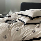 Monochrome Flower Bedding Set