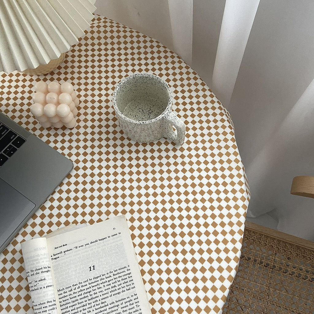Mustard Checkerboard Table Cloth