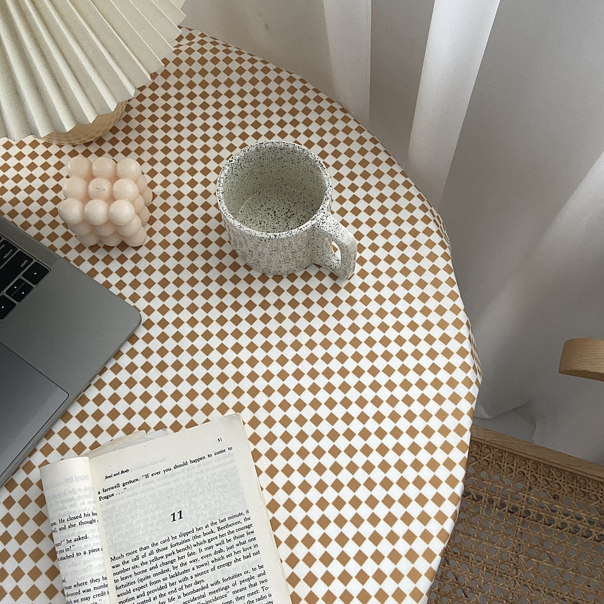 Mustard Checkerboard Table Cloth