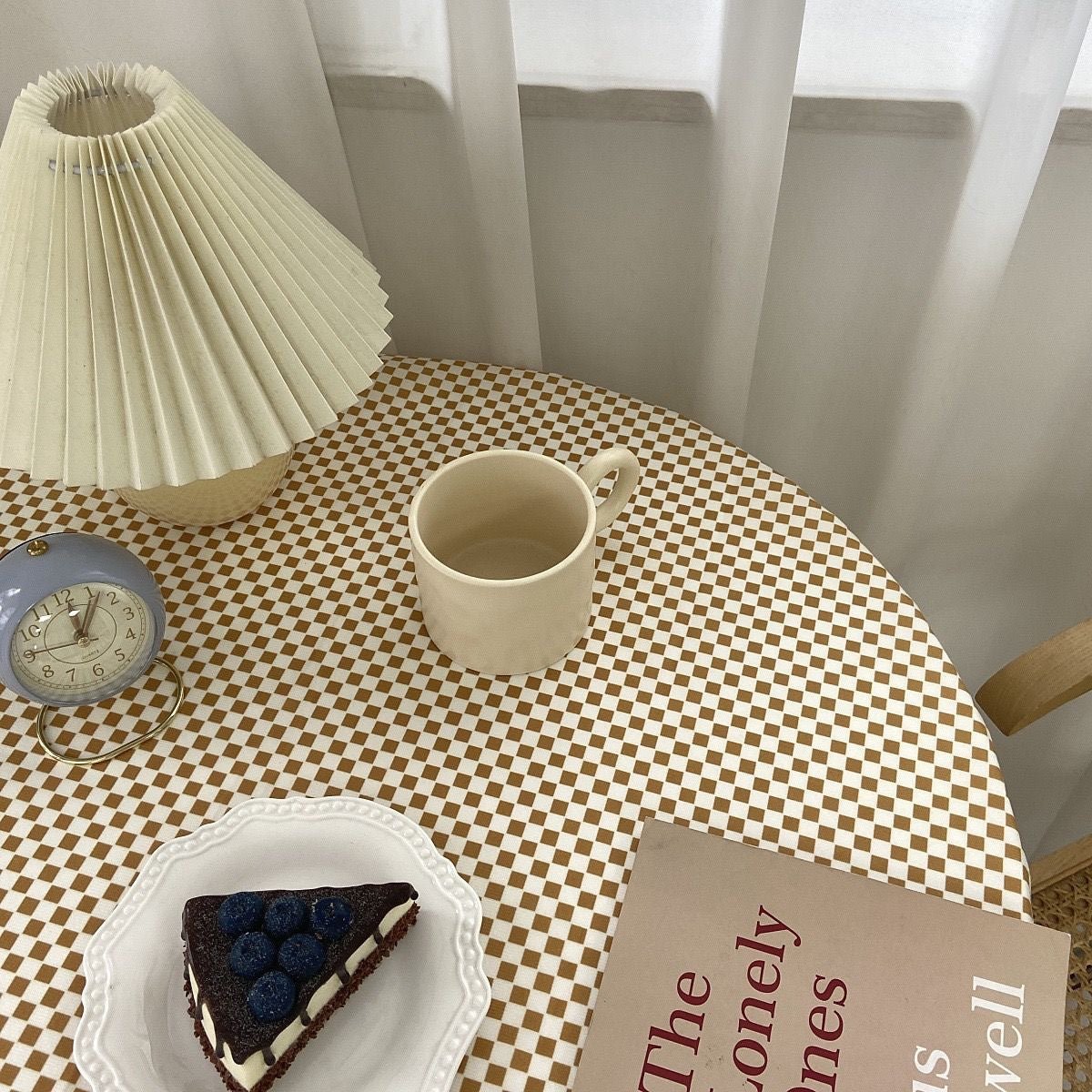Mustard Checkerboard Table Cloth