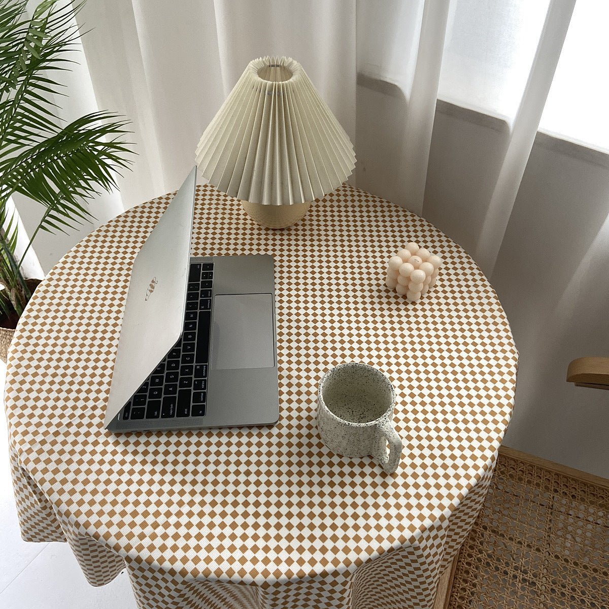 Mustard Checkerboard Table Cloth