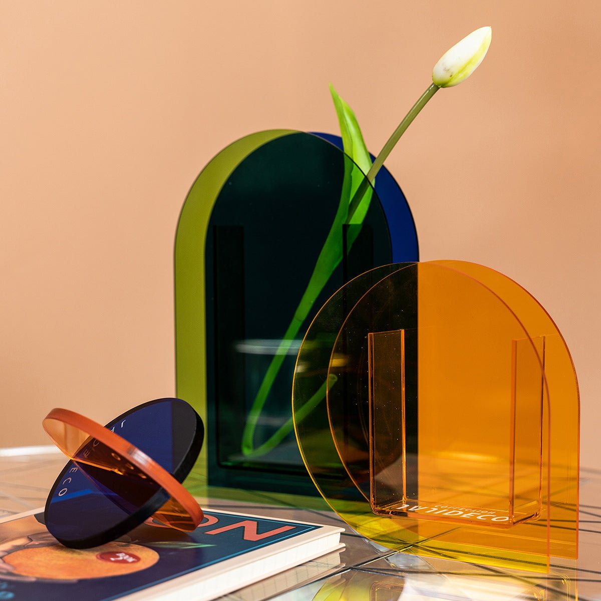 Orange Sunset Acrylic Vase