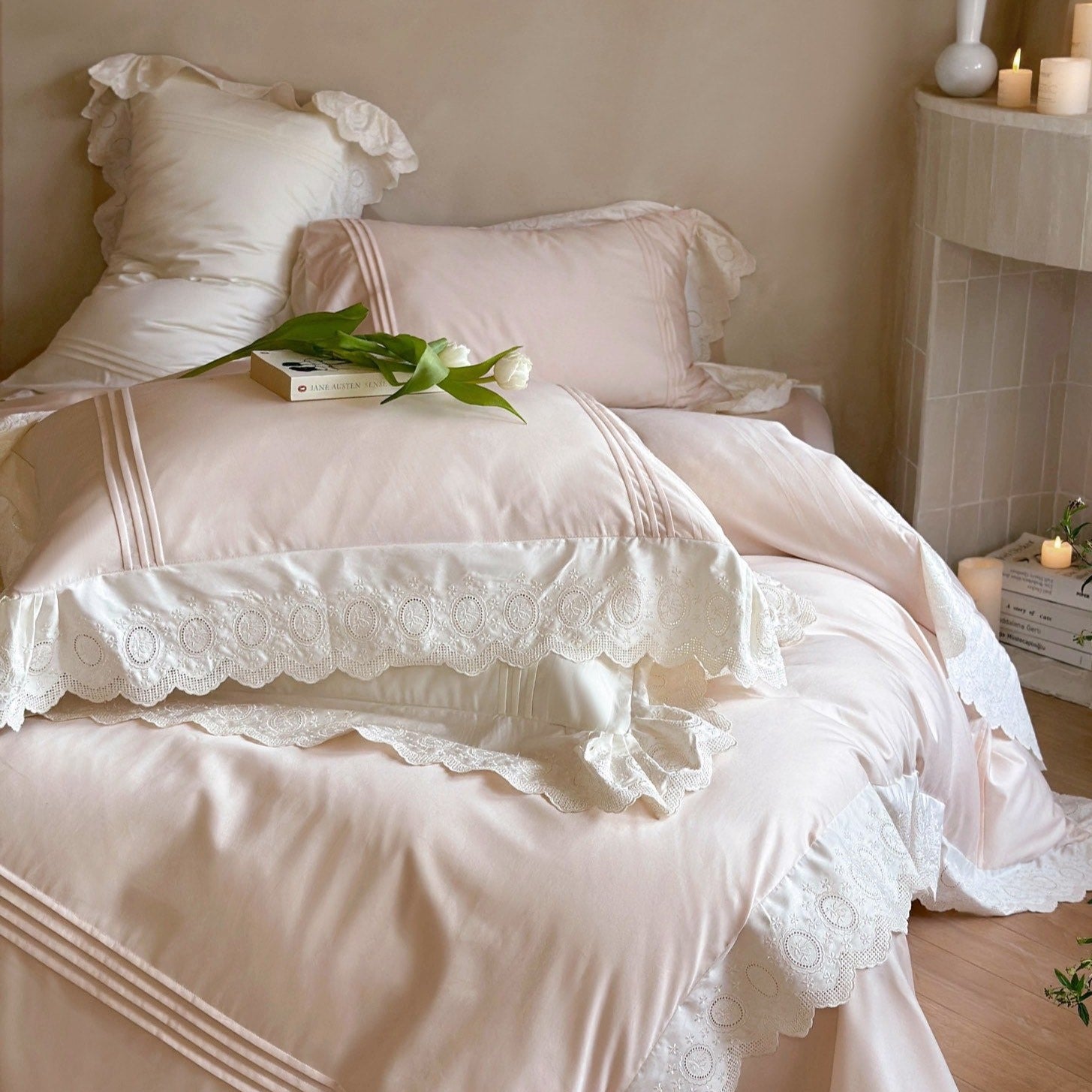 Parisian Lace Blush Bedding Set