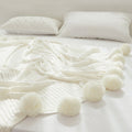 Pastel Ribbed Pom Pom Blanket