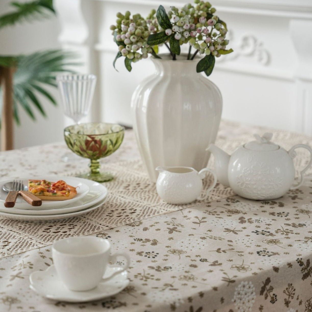 Peaceful Beige Table Cloth