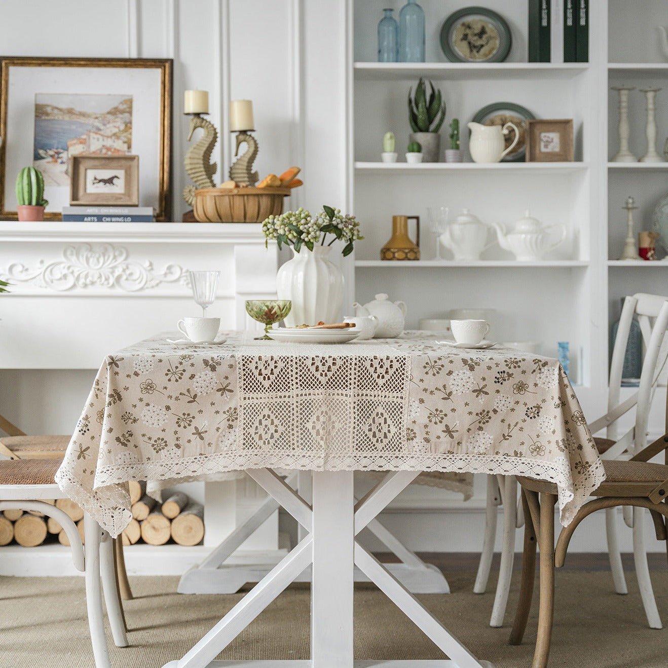 Peaceful Beige Table Cloth