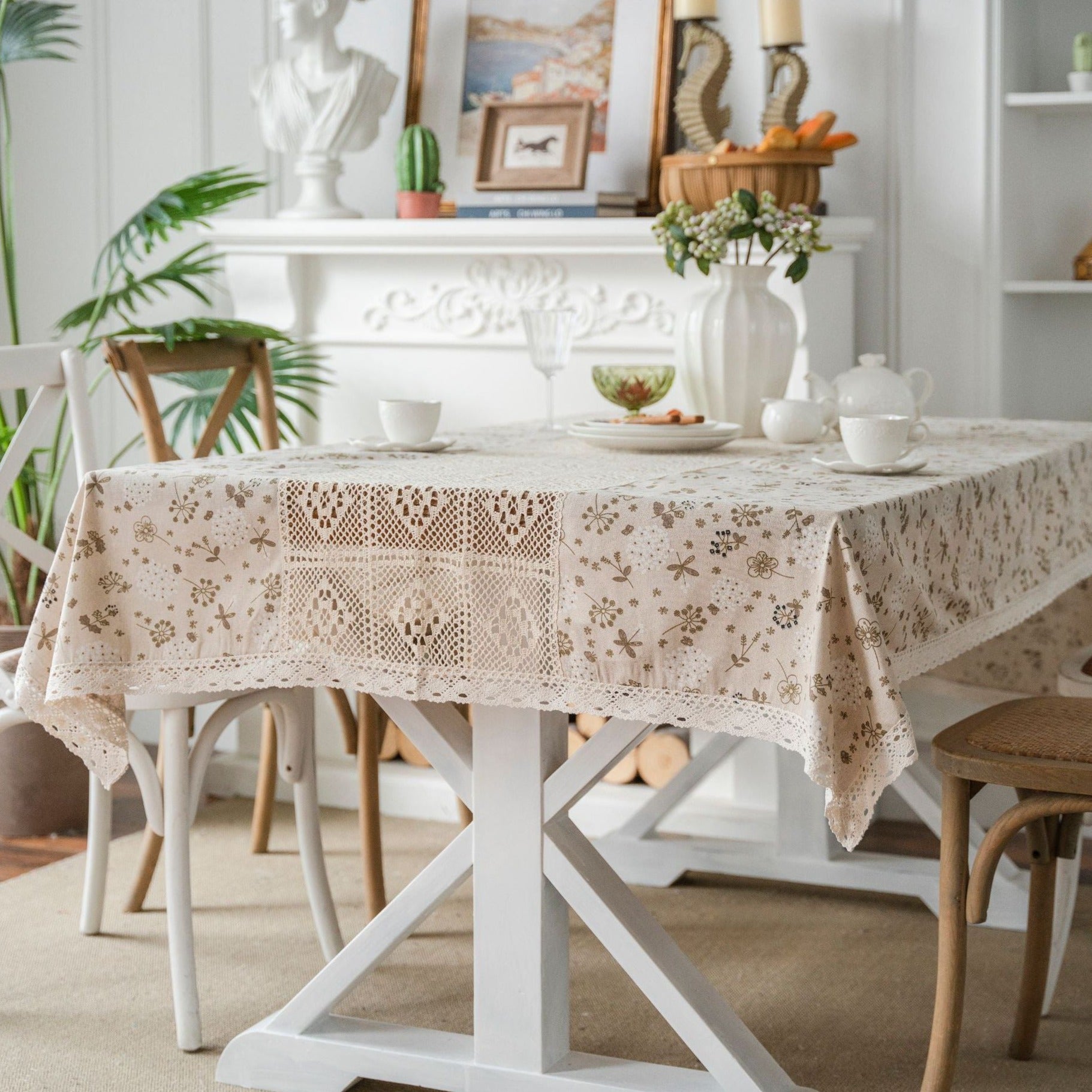 Peaceful Beige Table Cloth