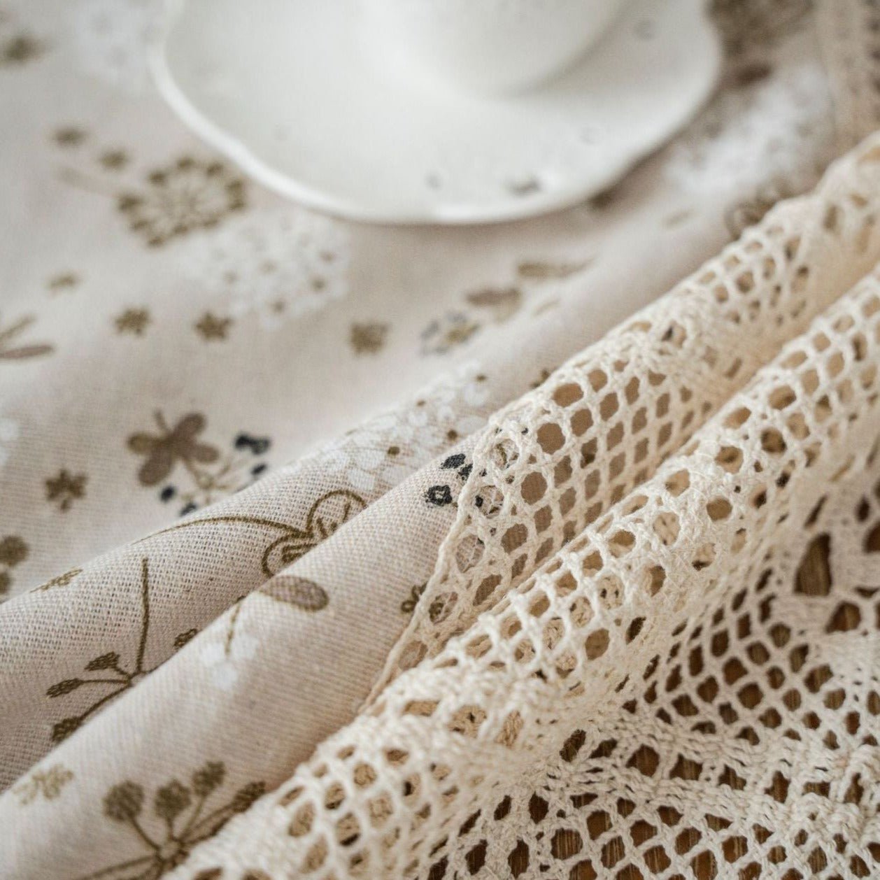 Peaceful Beige Table Cloth
