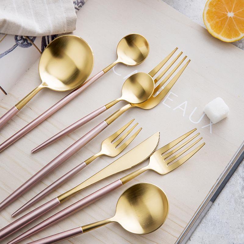 Pink Dipped Cutlery Set