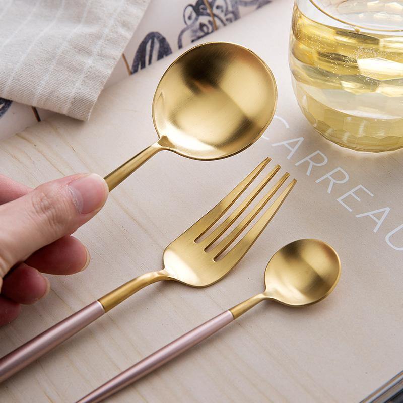 Pink Dipped Cutlery Set