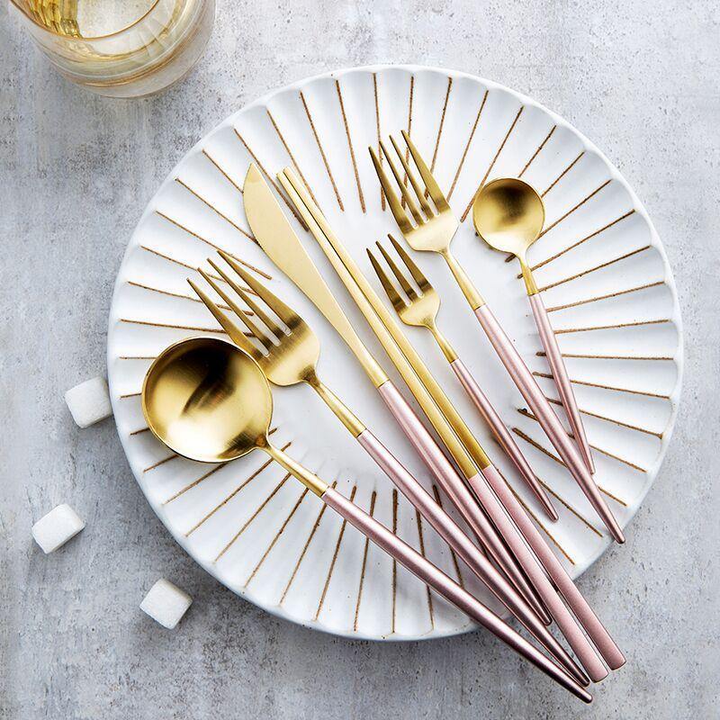 Pink Dipped Cutlery Set