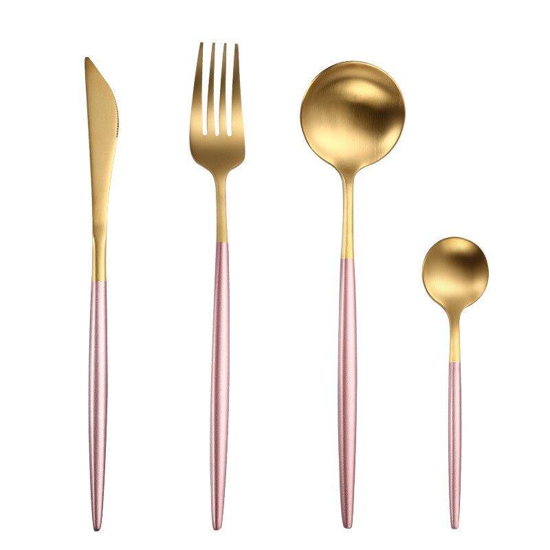 Pink Dipped Cutlery Set