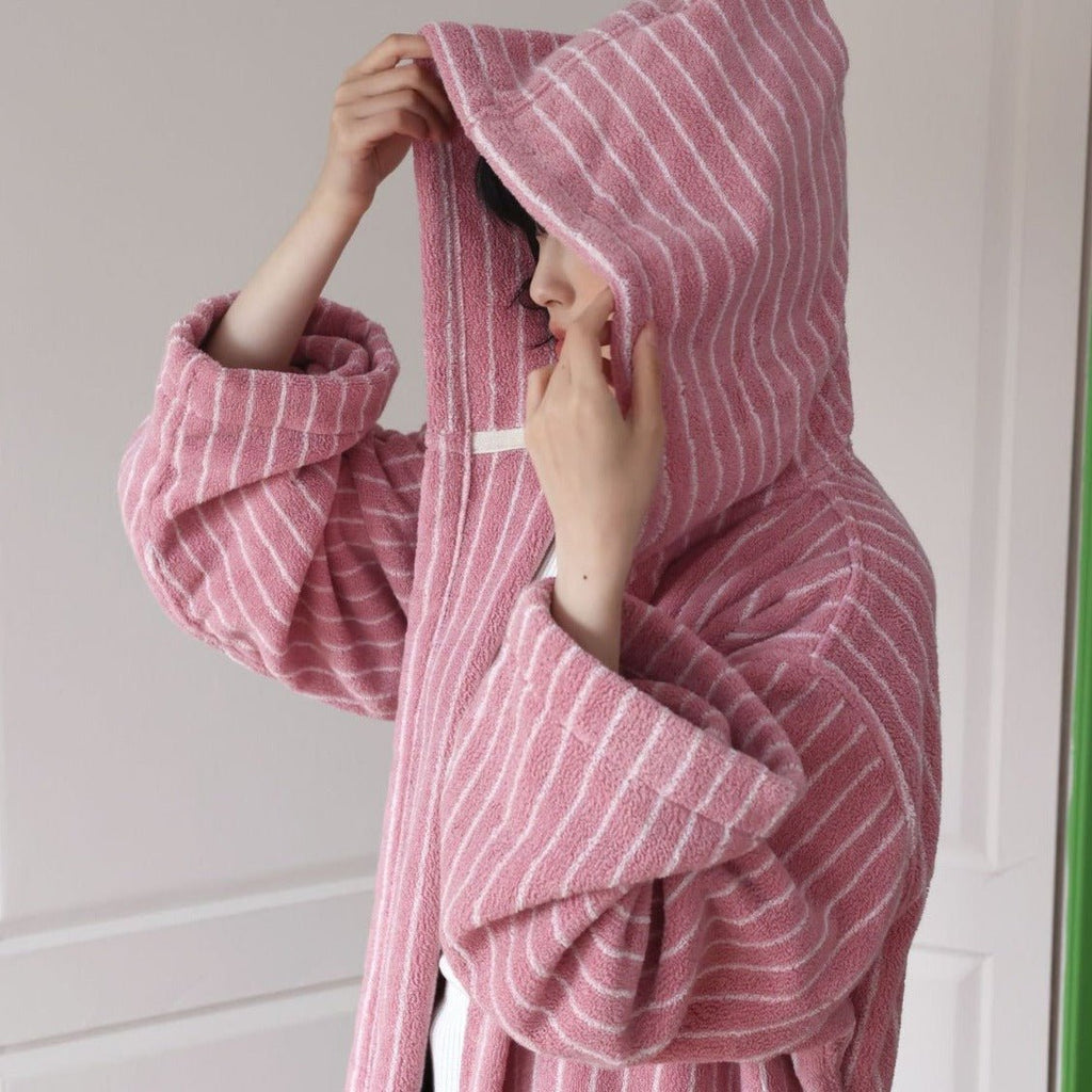 Pink Stripes Away Bathrobes