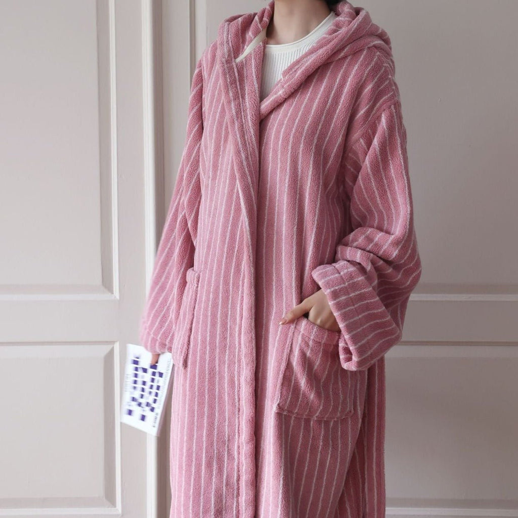 Pink Stripes Away Bathrobes