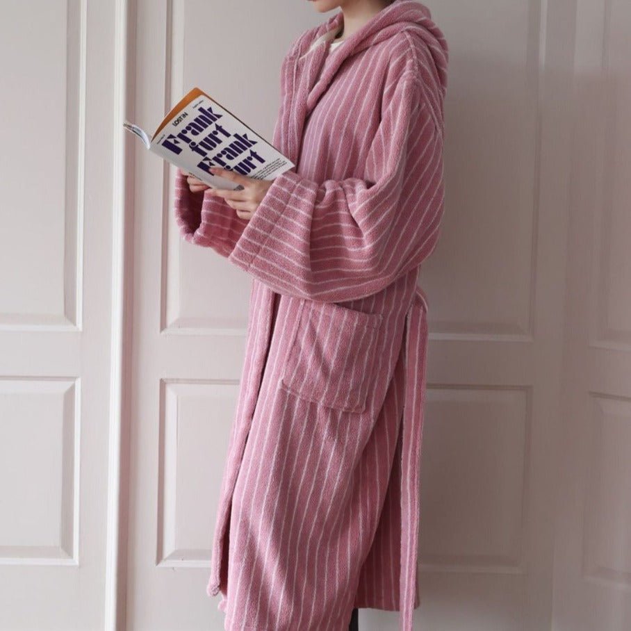 Pink Stripes Away Bathrobes